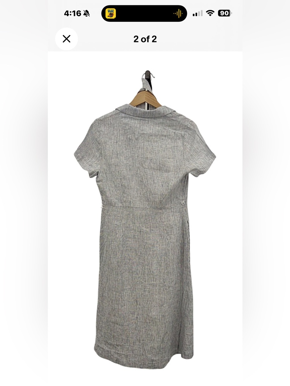 QUINCE 100% European linen blue pinstripe dress size S - Picture 8 of 8